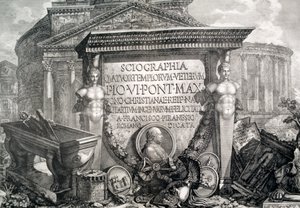 Planche LXXIII-IV Capriccio de ruines architecturales et antiquités, illustration pour le chapitre intitulé 